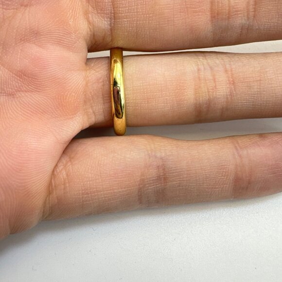 VTG Gold Over Sterling Silver 925 Half Round Wedding Band 3mm Ring Size 7 - Picture 7 of 12